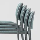 Scaun Bucatarie din Tesatura si Metal Made in Italy 2 Bucati - Sangria Viadurini