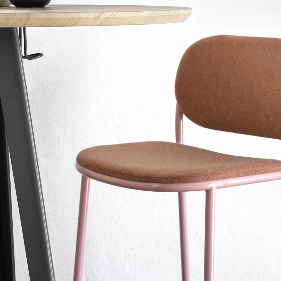 Scaun Bucatarie din Tesatura si Metal Made in Italy 2 Piese - Sangria Viadurini