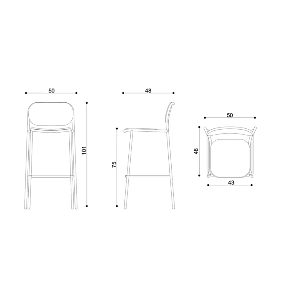 Scaun Bucatarie din Tesatura si Metal Made in Italy 2 Piese - Sangria Viadurini