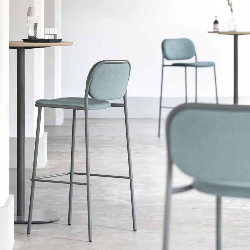 Scaun Bucatarie din Tesatura si Metal Made in Italy 2 Bucati - Sangria Viadurini