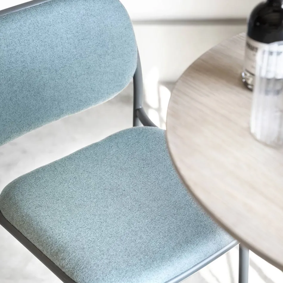 Scaun Bucatarie din Tesatura si Metal Made in Italy 2 Piese - Sangria Viadurini