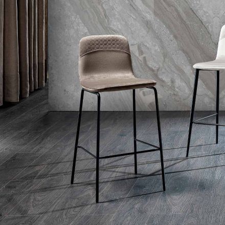 Scaun de bucatarie din catifea colorata cu design modern si elegant - Bizet Viadurini