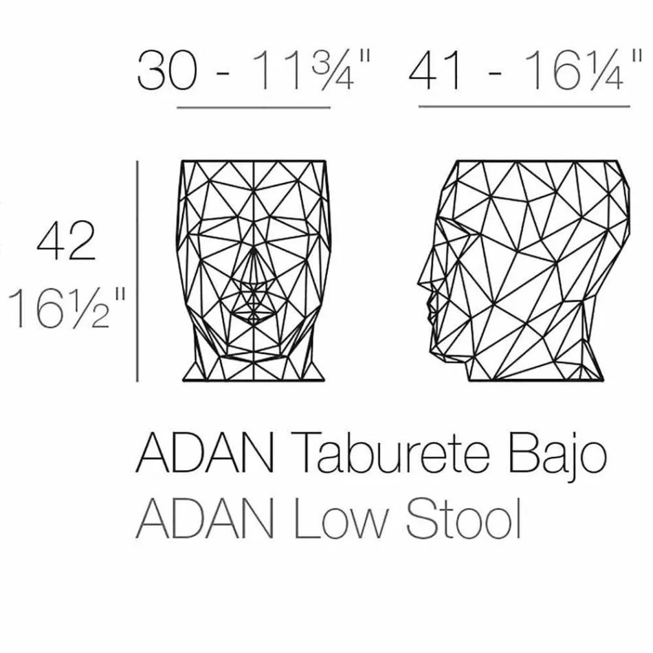 Scaun exterior în formă de față de design modern Adan de Vondom Viadurini