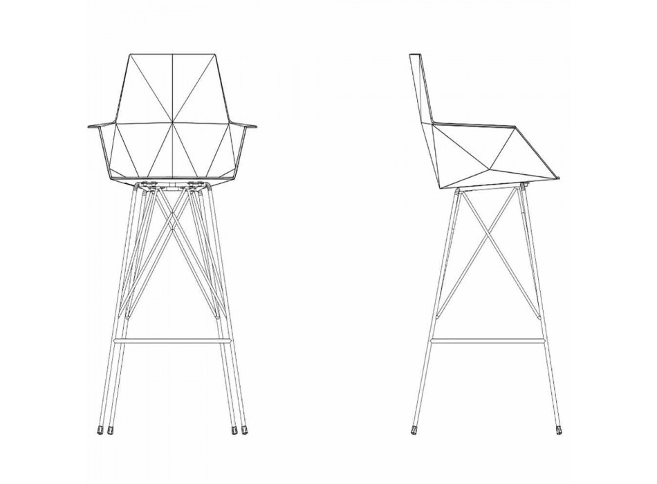 Faz Vondom scaun exterior cu brațe H 111 cm în polipropilenă Viadurini