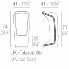 Ufo de scaunul modern Vondom din sticlă de exterior din polietilenă Viadurini