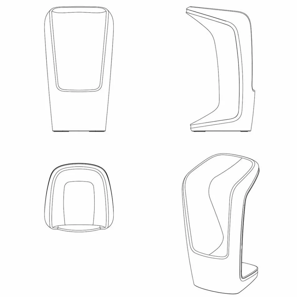 Ufo de scaunul modern Vondom din sticlă de exterior din polietilenă Viadurini