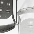 Taburet metalic stivuibil pentru exterior Fabricat in Italia 2 piese - Synergy Viadurini