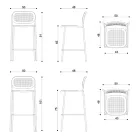 Taburet metalic stivuibil pentru exterior Fabricat in Italia 2 piese - Synergy Viadurini