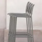 Taburet metalic stivuibil pentru exterior Fabricat in Italia 2 piese - Synergy Viadurini