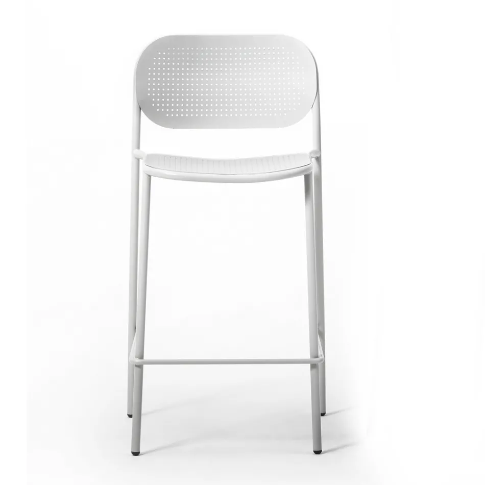 Taburet metalic stivuibil pentru exterior Fabricat in Italia 2 piese - Synergy Viadurini