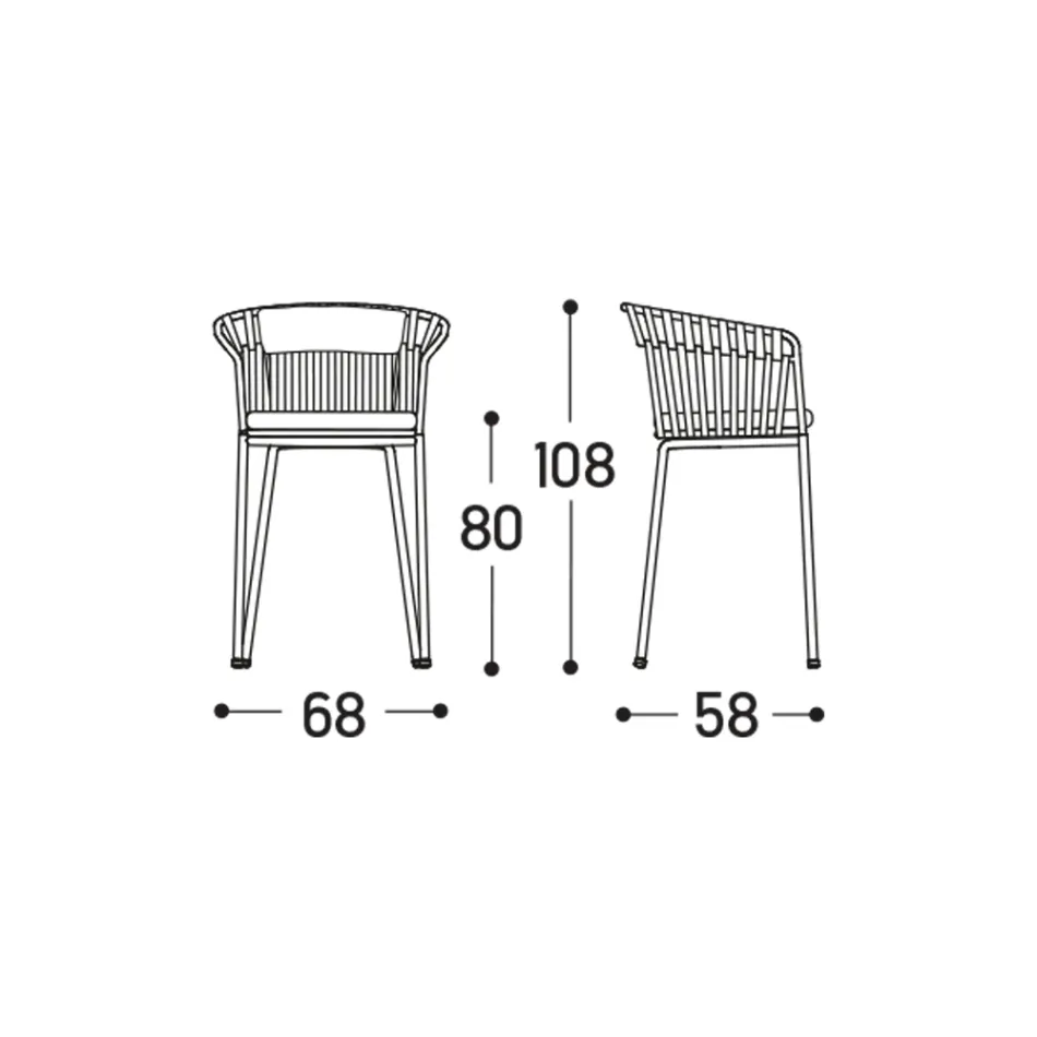Scaun exterior din aluminiu Made in Italy - Emmacross by Varaschin Viadurini