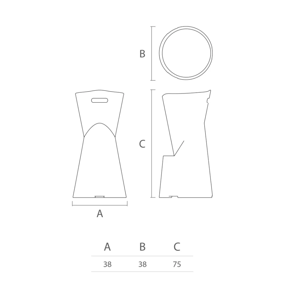 Scaun Luminos Exterior din Polietilena Alba Fabricat in Italia - Capsuni Viadurini