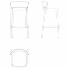 Africa H 95cm scaun modern de exterior de Vondom, din polipropilenă Viadurini