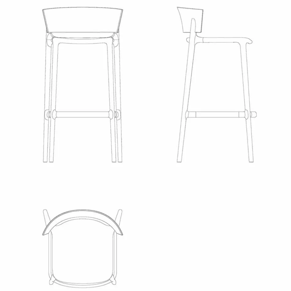 Africa H 95cm scaun modern de exterior de Vondom, din polipropilenă Viadurini