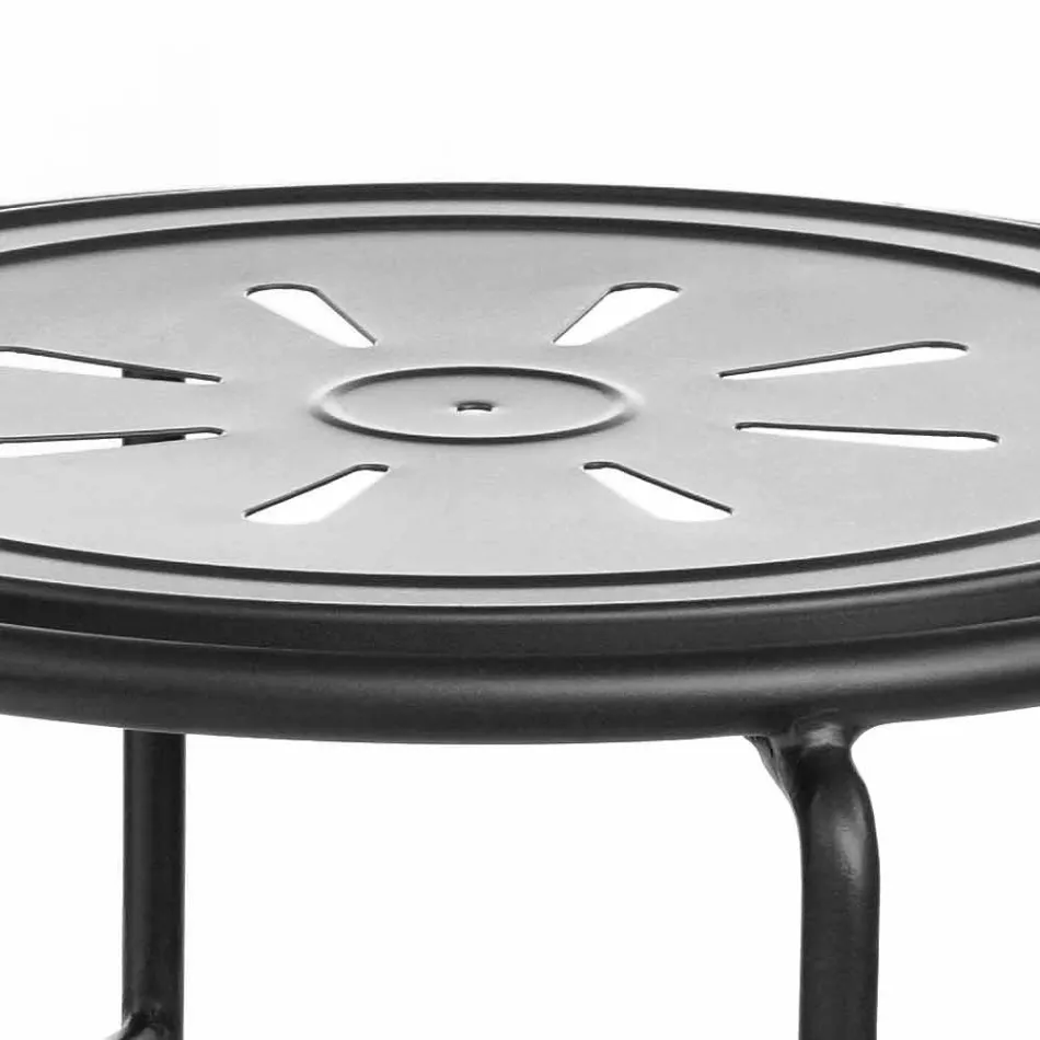 Scaun de grădină din fier, fabricat manual, cu suport pentru picioare Made in Italy - Sireo Viadurini