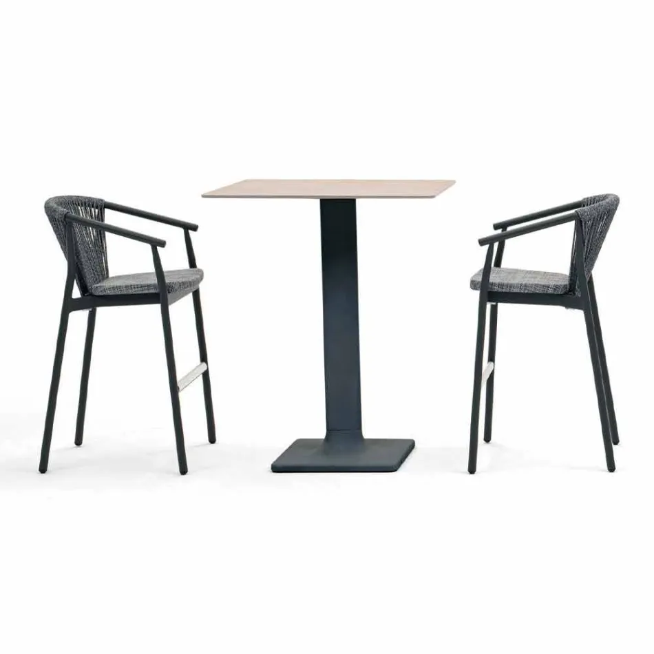 Scaun de grădină stivuibil din aluminiu și țesătură tehnică - inteligent de Varaschin Viadurini