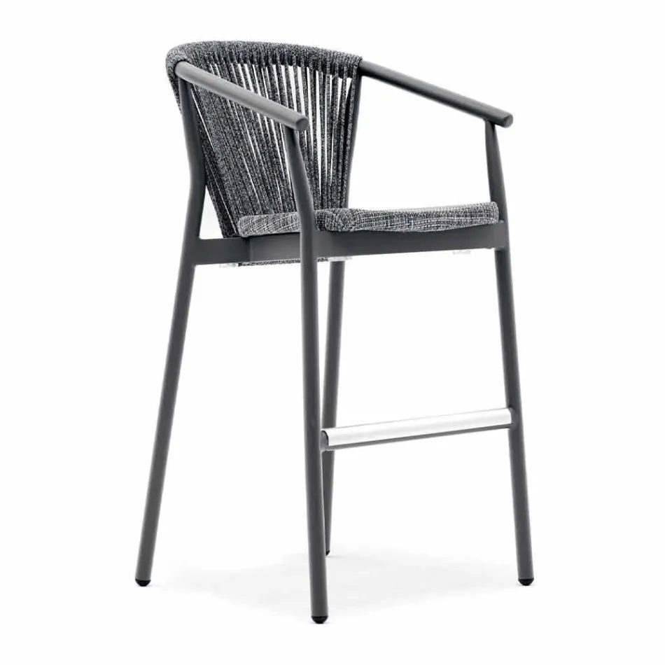 Scaun de grădină stivuibil din aluminiu și țesătură tehnică - inteligent de Varaschin Viadurini