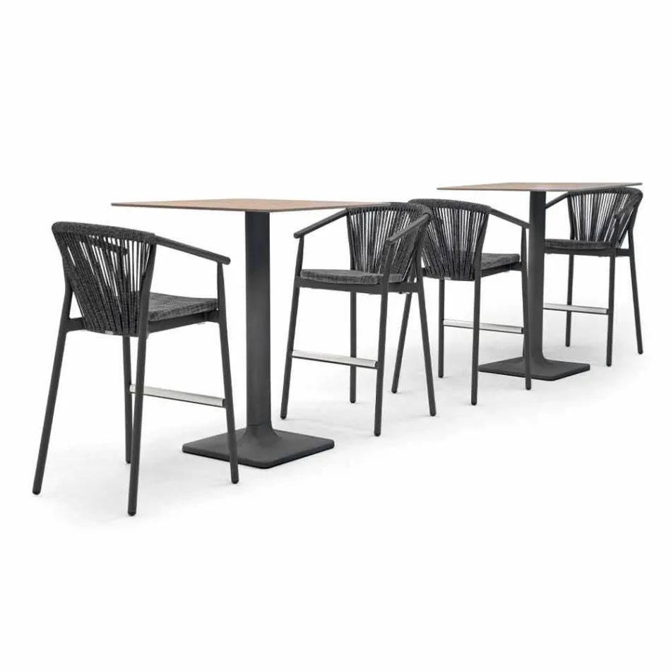 Scaun de grădină stivuibil din aluminiu și țesătură tehnică - inteligent de Varaschin Viadurini