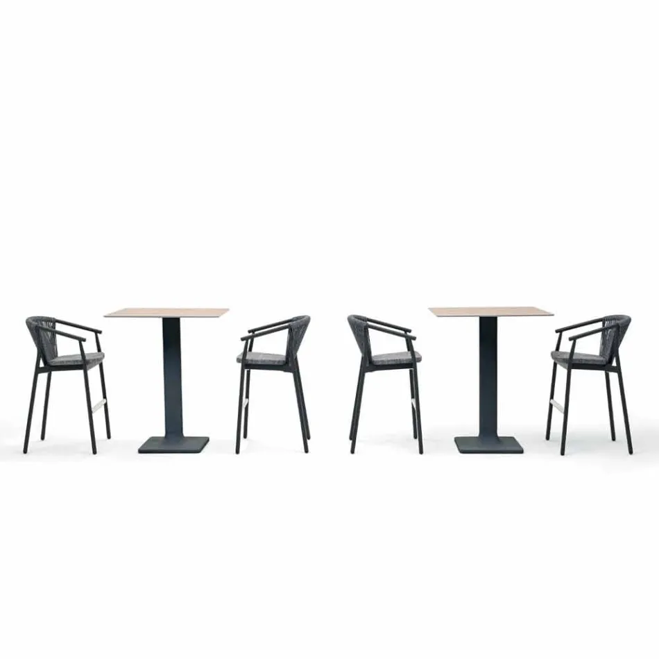 Scaun de grădină stivuibil din aluminiu și țesătură tehnică - inteligent de Varaschin Viadurini