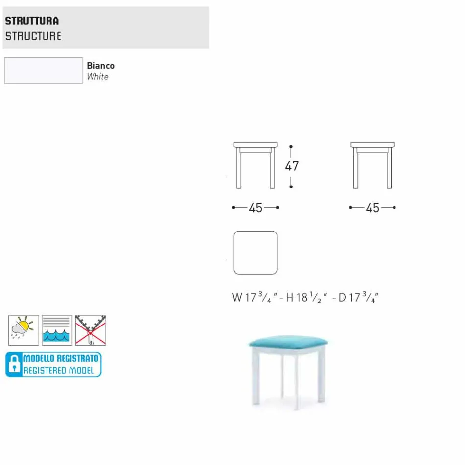 Scaun de grădină Varaschin System din țesătură tapițată și aluminiu Viadurini