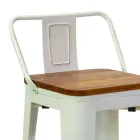 Taburet de interior și exterior din fier și lemn - Papetărie Viadurini