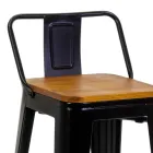 Taburet de interior și exterior din fier și lemn - Papetărie Viadurini