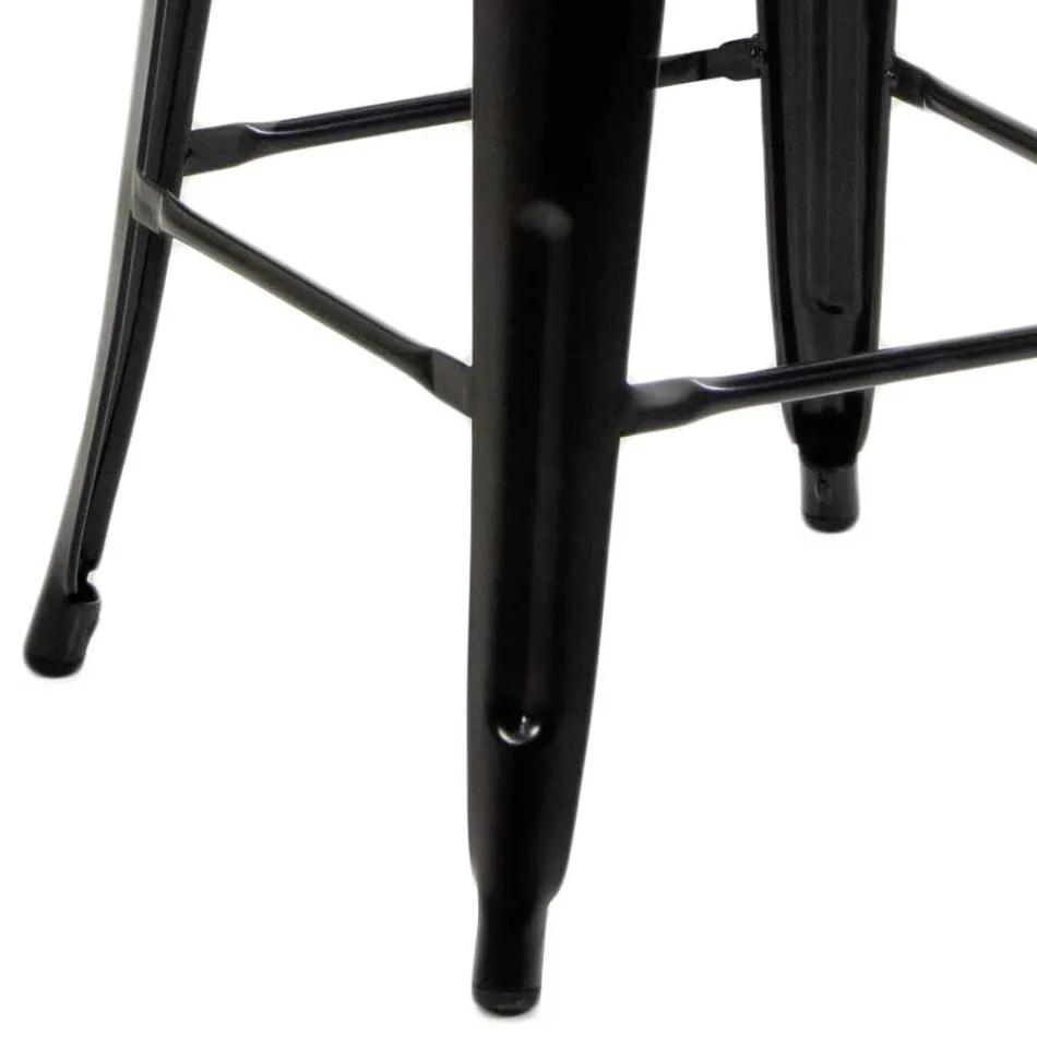 Taburet de interior și exterior din fier și lemn - Papetărie Viadurini