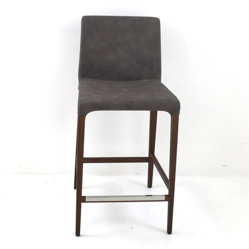 Scaun de interior din lemn de frasin și piele artificială Made in Italy - Floki Viadurini