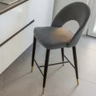 Scaun pentru living cu structură metalică și vârfuri din alamă galvanică - Sergei Viadurini