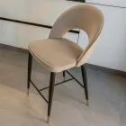 Scaun pentru living cu structură metalică și vârfuri din alamă galvanică - Sergei Viadurini