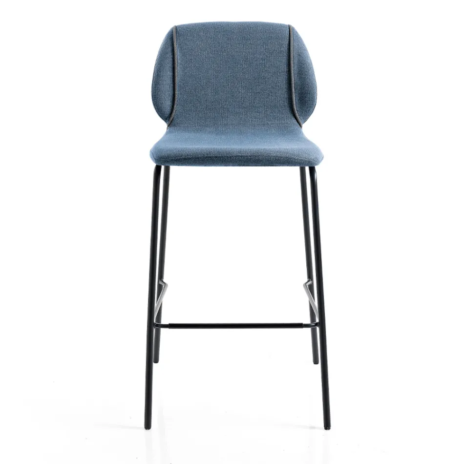 Scaun de sufragerie cu design modern și elegant din material textil cu chenar - Scarat Viadurini