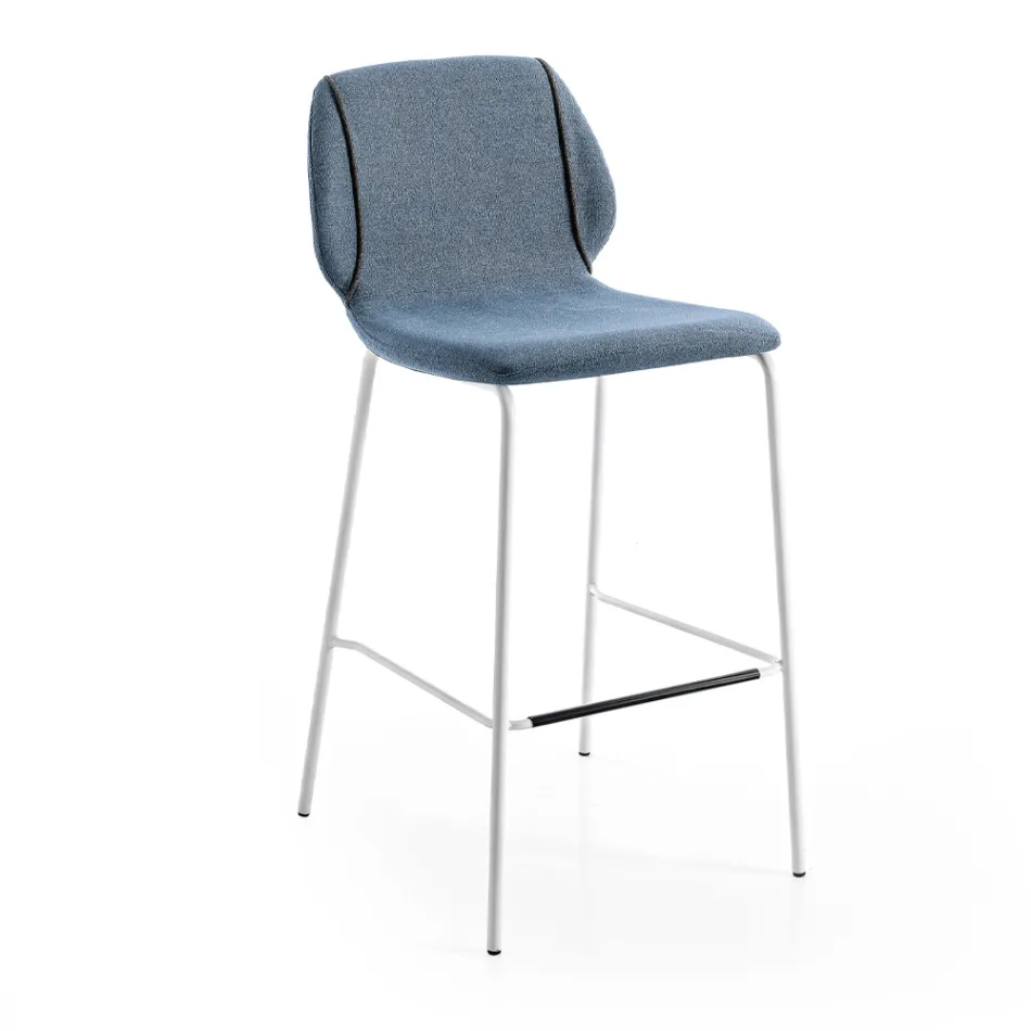 Scaun de sufragerie cu design modern și elegant din material textil cu chenar - Scarat Viadurini