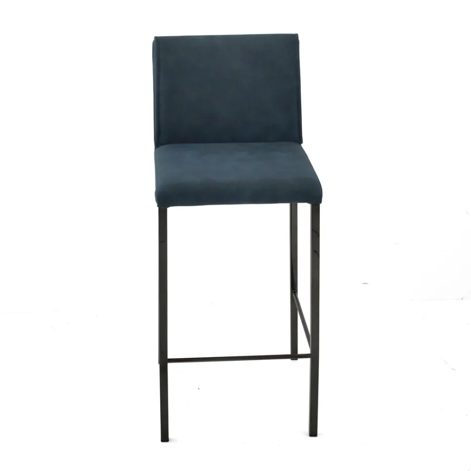 Scaun de living din imitație de piele și structură Nikel Made in Italy - Cleto Viadurini