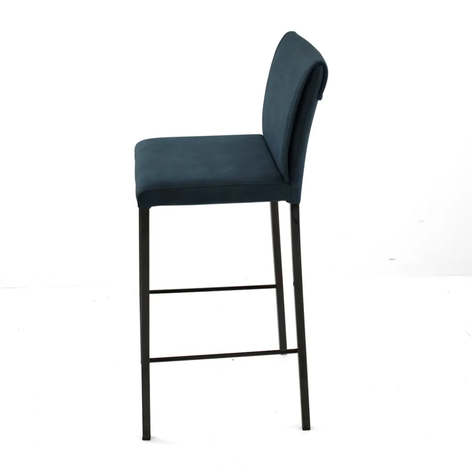 Scaun de living din imitație de piele și structură Nikel Made in Italy - Cleto Viadurini