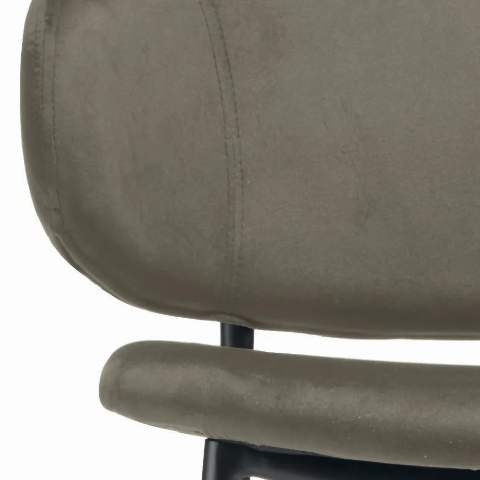 Taburet de Sufragerie Din Otel si Catifea Made in Italy - Rimini Viadurini