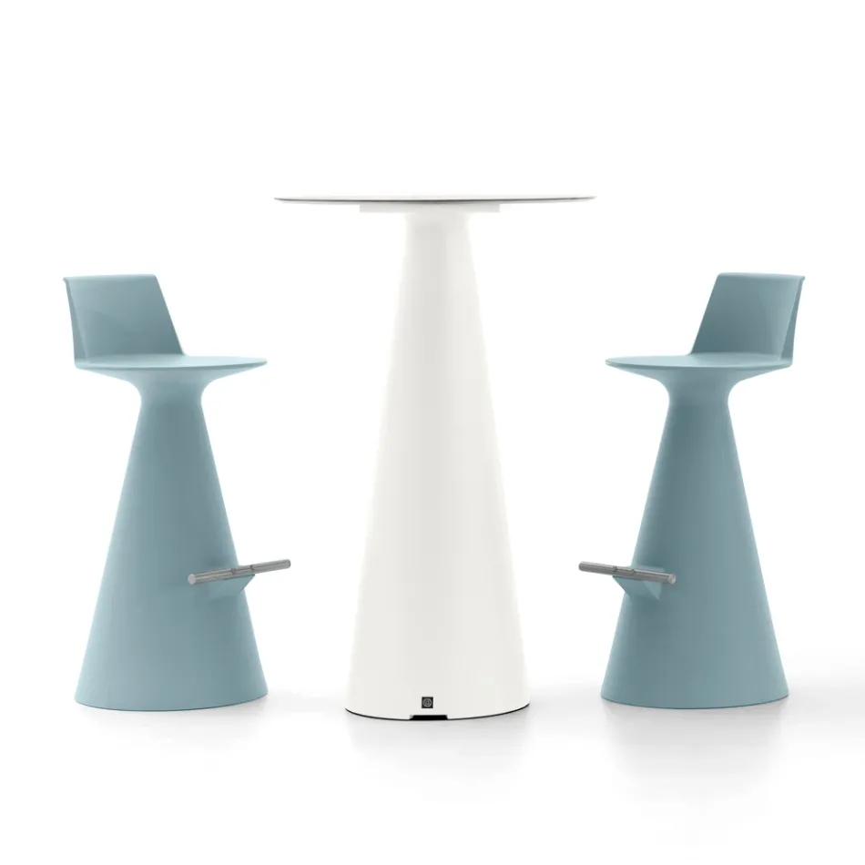 Scaun pentru Sufragerie Din Polietilena cu Suport pentru Picior - Elipse Viadurini