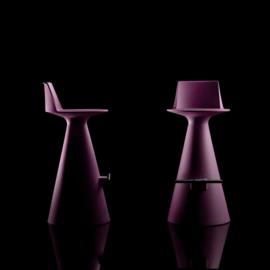 Scaun pentru Sufragerie Din Polietilena cu Suport pentru Picior - Elipse Viadurini