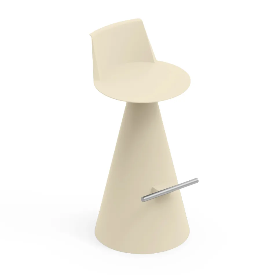 Scaun pentru Sufragerie Din Polietilena cu Suport pentru Picior - Elipse Viadurini