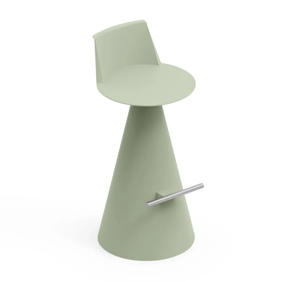 Scaun pentru Sufragerie Din Polietilena cu Suport pentru Picior - Elipse Viadurini