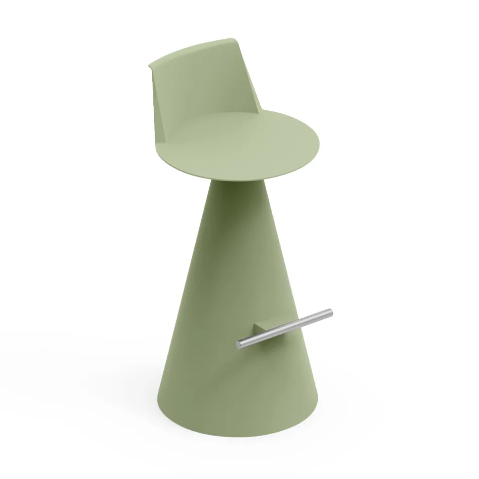 Scaun pentru Sufragerie Din Polietilena cu Suport pentru Picior - Elipse Viadurini