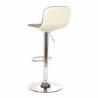 Scaun de design cu lift de gaz din țesătură și metal cromat, 2 bucăți - crom Viadurini