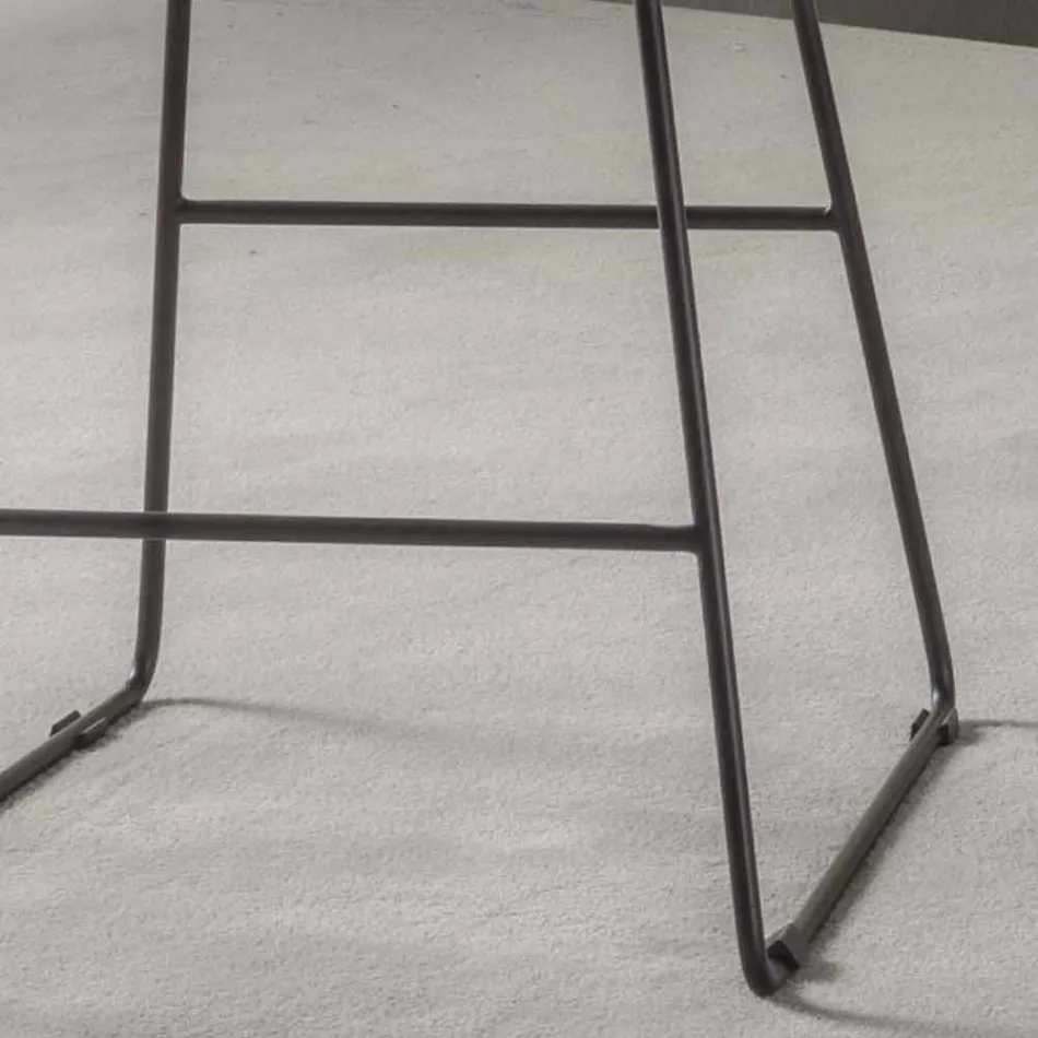 Scaun de design modern cu sanie din metal vopsit - Ines Viadurini