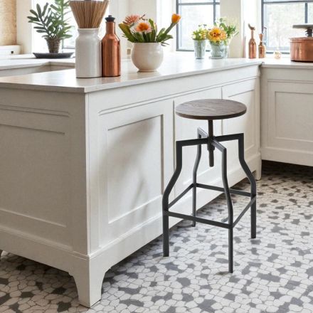 Scaun de design modern din metal și lemn reglabil Livorno2 Viadurini