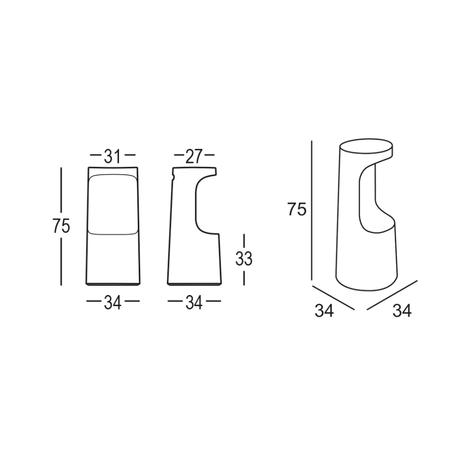 Scaun de design inalt din polietilena mata pentru exterior Made in Italy - Forlina Viadurini