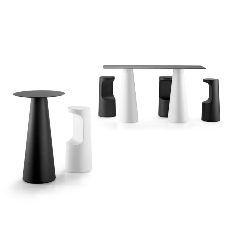 Scaun de design inalt din polietilena mata pentru exterior Made in Italy - Forlina Viadurini