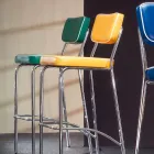 Scaun de design din anii 50 din piele artificială Unica graffiti Viadurini