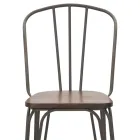 Scaun cu design modern in stil industrial din fier si lemn, 2 bucati - Erika Viadurini