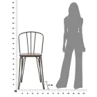 Scaun cu design modern in stil industrial din fier si lemn, 2 bucati - Erika Viadurini