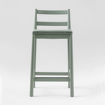 Scaun de lux din fag masiv cu scaun din material fabricat in Italia - Nora Viadurini