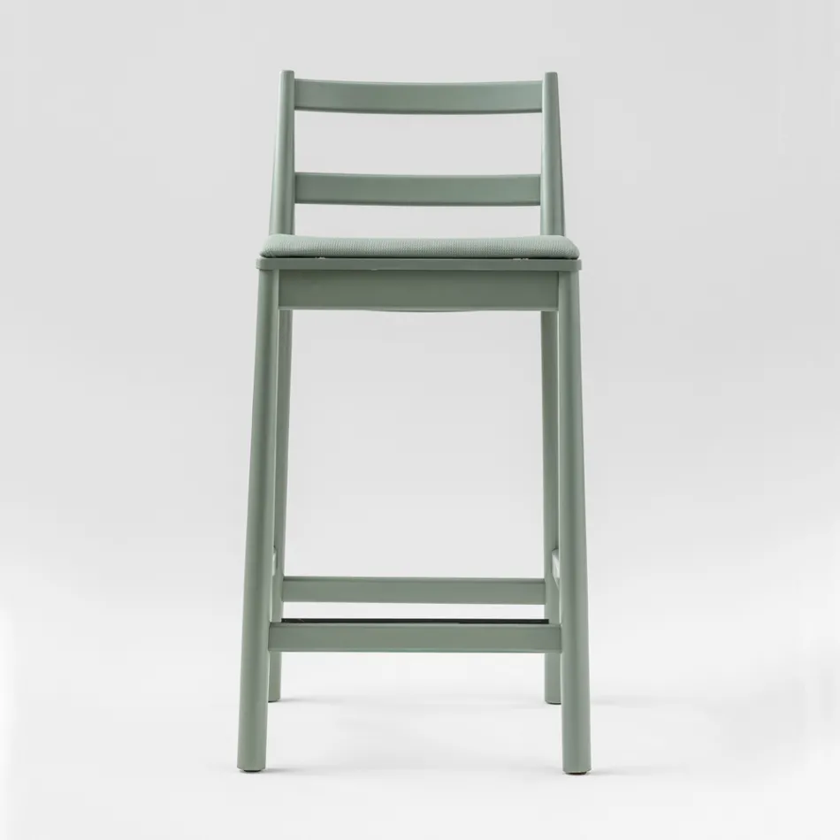 Scaun de lux din fag masiv cu scaun din material fabricat in Italia - Nora Viadurini